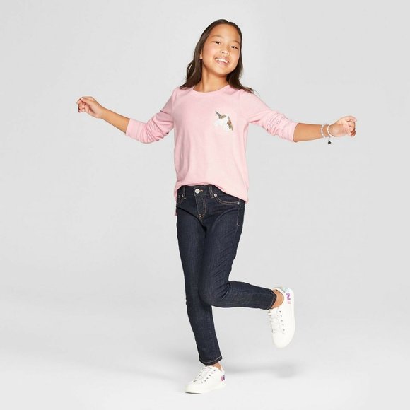 NWT Dark Wash Girls' Super Skinny Jeans – Sz 10 - Picture 4 of 4